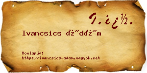 Ivancsics Ádám névjegykártya